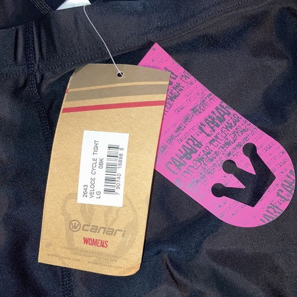 Canari Veloce Cycle Tight with Padding Womens - NWT -Size L -Black - Picture 8 of 10